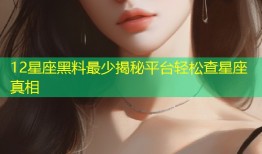 12星座黑料最少揭秘平台轻松查星座真相